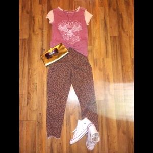 Jolt Leopard Print Denim Jeans